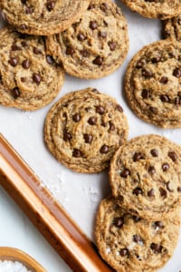 almond flour cookies on baking sheet.