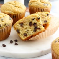 almond flour muffin cut in half