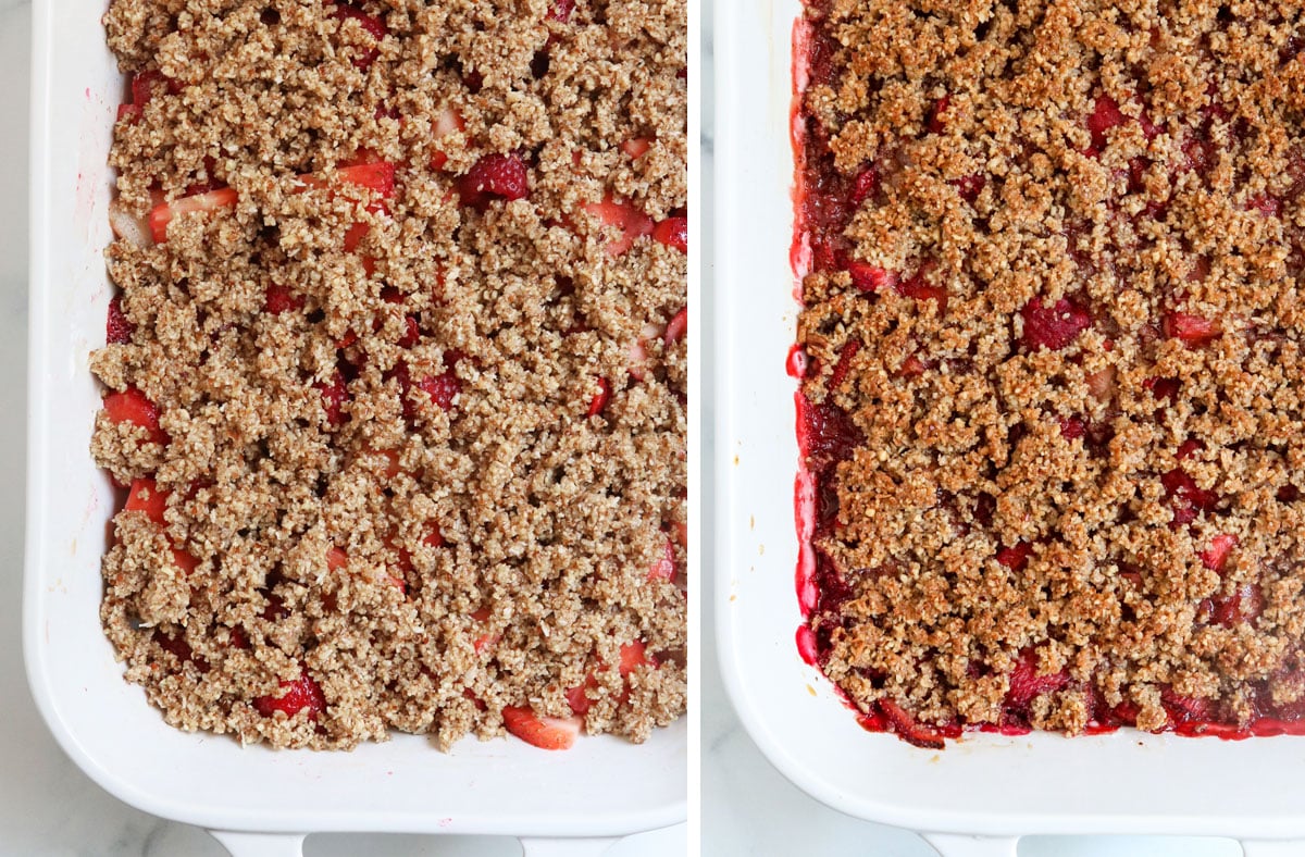 before and after baked crisp topping