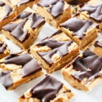 peanut butter fudge with chocolate topping