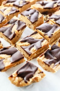 peanut butter fudge with chocolate topping