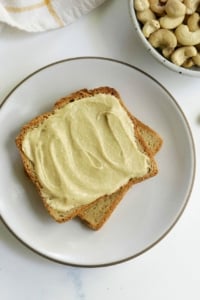 cashew butter spread on toast