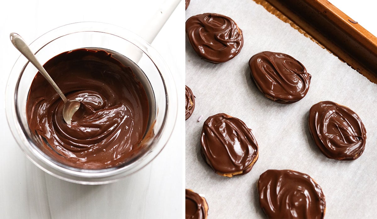 chocolate melted and added to top of eggs.