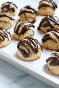 coconut macaroons with chocolate on top