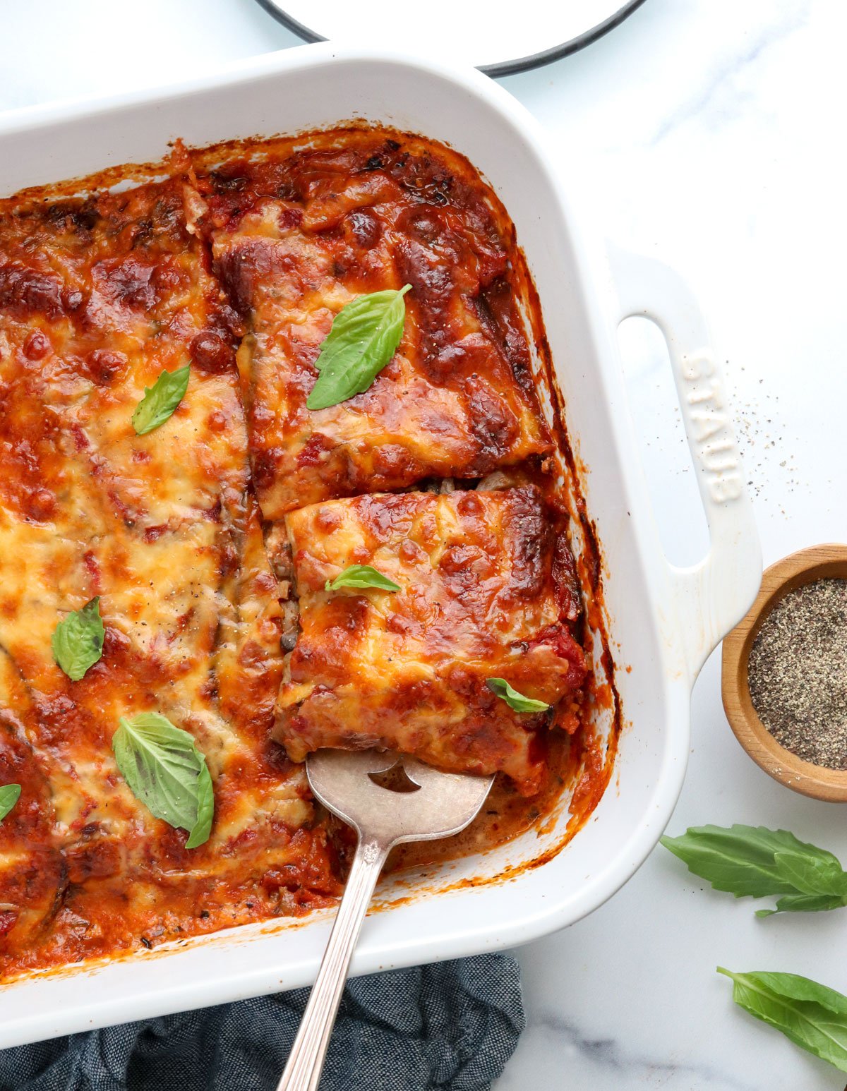 eggplant lasagna in pan