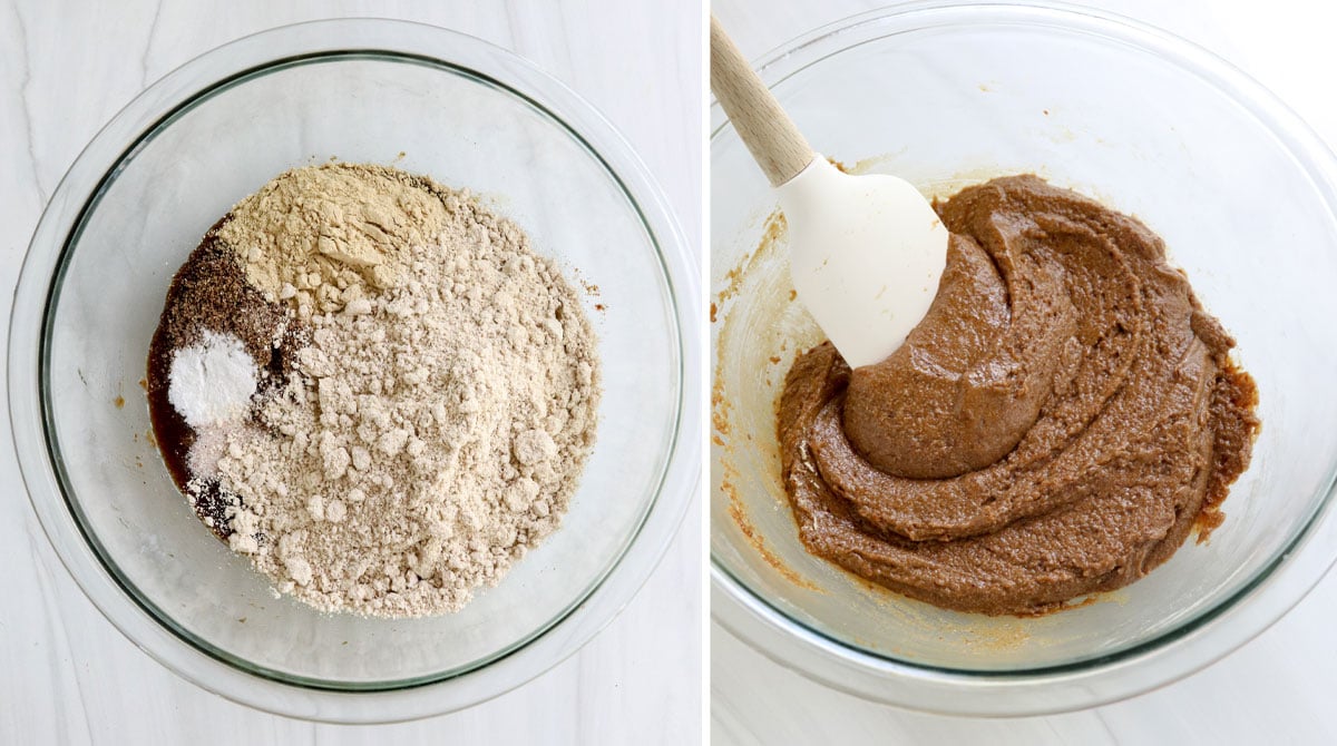 dry ingredients added to mixing bowl.