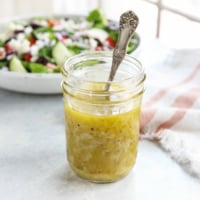 greek salad dressing in mason jar