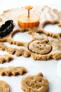 cutting out halloween peanut butter treats