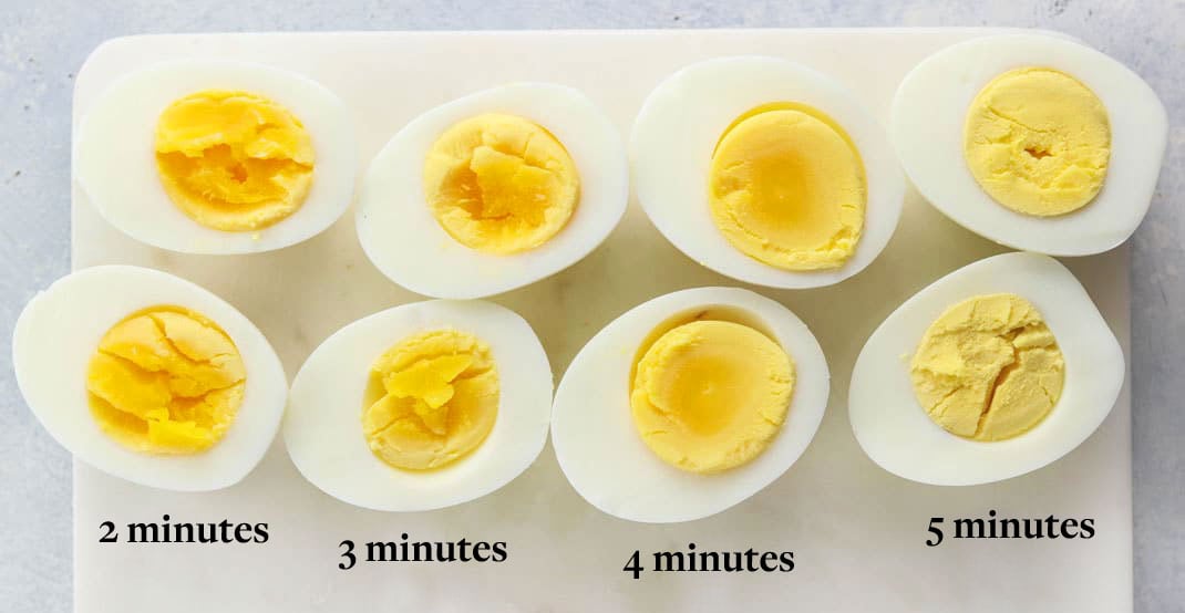 hard boiled eggs compared by cooking times