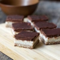 almond joy bar on cutting board