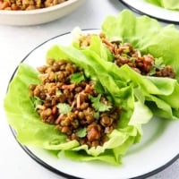 Thai lettuce wrap full of split pea filling