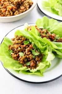 Thai lettuce wrap full of split pea filling