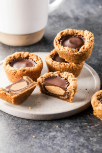 peanut butter temptations stacked on plate