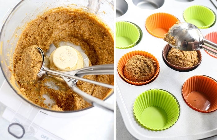 healthy muffin batter in food processor