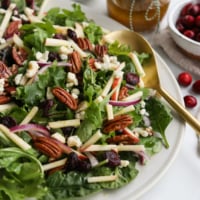 holiday salad topped with pecans and apples.