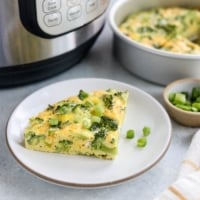 Instant Pot frittata slice on plate