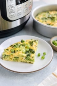 Instant Pot frittata slice on plate