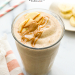 peanut butter banana smoothie pin for pinterest.
