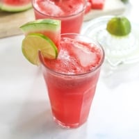 watermelon juice in glasses